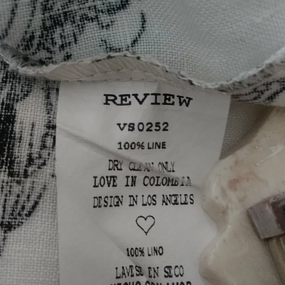 SALE Women Linen Floral High Low Midi Dress Loose Fit Black and White. Size L. - Picture 9 of 9